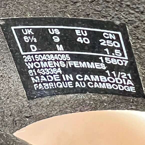 Clarks Women's 1 " Wedge Cork Leather Around Ankle Sandals-Size 8 1/2-Black/Tan - Picture 16 of 16